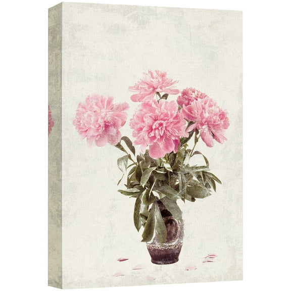 wall26 Canvas Print Wall Art Vintage Pink Rose Flower Bouquet Floral Geometric Photography Realism Chic Scenic Relax/Calm Multicolor Cool for Living Room, Bedroom, Office - 32"x48"