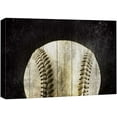 thumbnail image 1 of wall26 Canvas Print Wall Art Vintage Retro Dark Wood Panel Baseball Sports &amp; Fitness Athletes Digital Art Realism Boy's Bedroom Decorative Urban Rustic for Living Room, Bedroom, Office - 24", 1 of 5