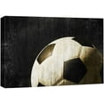 thumbnail image 1 of wall26 Canvas Print Wall Art Vintage Retro Dark Wood Panel Soccer Ball Sports &amp; Fitness Athletes Digital Art Realism Boy's Bedroom Decorative Urban Rustic for Living Room, Bedroom, Office - 12&qu, 1 of 5
