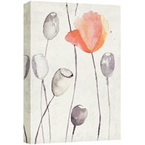 wall26 Canvas Print Wall Art Vintage Watercolor Red Poppy & Tulips Floral Botanical Illustrations Realism Chic Scenic Relax/Calm Multicolor Cool for Living Room, Bedroom, Office - 12"x18&quo