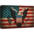 thumbnail image 1 of wall26 Canvas Print Wall Art Vintage Wood Grain American Flag Eagle Crest Star Symbol Cultural Historic Digital Art Modern Art Decorative Global Patriotic for Living Room, Bedroom, Office - 24x36, 1 of 5