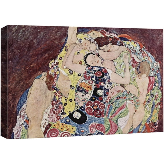 wall26 Canvas Print Wall Art The Virgin by Gustav Klimt People Historic Illustrations Fine Art Traditional Scenic Colorful Multicolor Ultra for Living Room, Bedroom, Office - 16"x24"