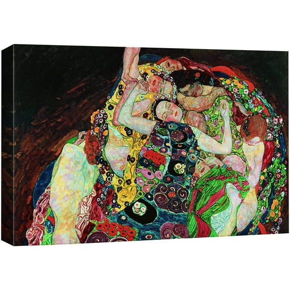 wall26 Canvas Print Wall Art The Virgins (Sleeping Women) Gustav Klimt Classic Illustrations Fine Art Decorative Vintage Colorful Historic Multicolor Retro for Living Room, Bedroom, Office - 32"