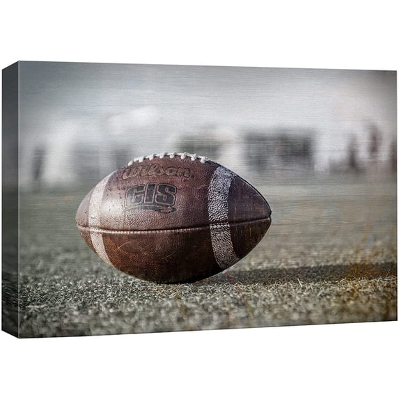 wall26 Canvas Print Wall Art Washed Out Retro Football Field Landscape Sports & Fitness Athletes Photography Realism Boy's Bedroom Decorative Urban Rustic for Living Room, Bedroom, Office - 12&qu