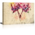 thumbnail image 1 of wall26 - Canvas Print Wall Art - Water Color Skull of a Deer with Flowers on Horns - Gallery Wrap Modern Home Art | Ready to Hang - 24x36 inches, 1 of 4