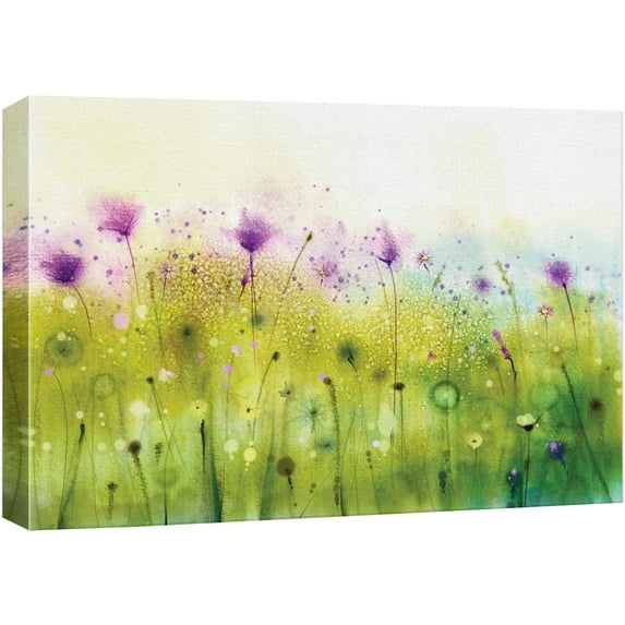 wall26 Canvas Print Wall Art Watercolor Dot Explosion Purple Lavender Floral Botanical Illustrations Modern Art Rustic Scenic Colorful Multicolor for Living Room, Bedroom, Office - 16"x24"