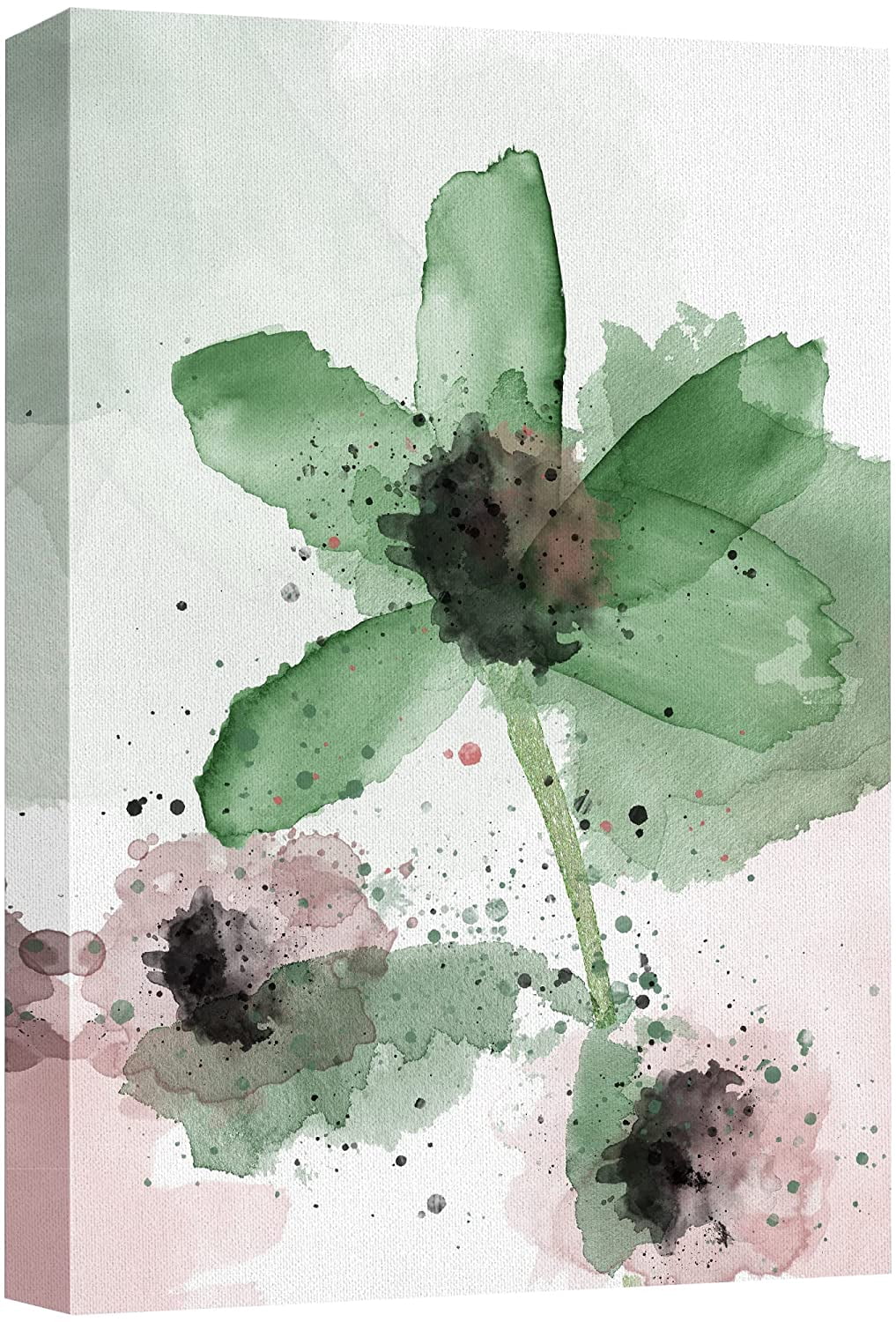 wall26 Canvas Print Wall Art Watercolor Explosion Green & Red Daisies ...