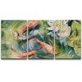 thumbnail image 1 of wall26 Canvas Print Wall Art Watercolor Japanese Koi Fish &amp; Water Lily Animals Wildlife Illustrations Realism Rustic Scenic Colorful Multicolor for Living Room, Bedroom, Office - 16"x24&quot, 1 of 5