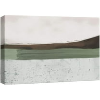wall26 Canvas Print Wall Art Watercolor Paint Stroke Style Brown & Green Mountains Wilderness Nature Illustrations Impressionism Rustic Scenic Pastel for Living Room, Bedroom, Office - 12"x1
