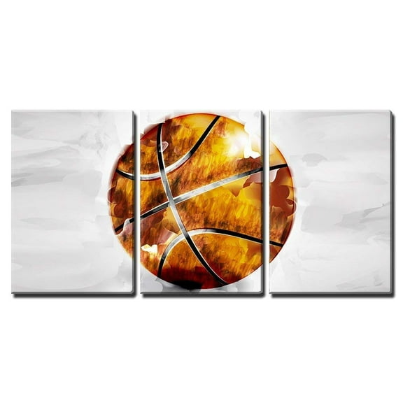 wall26 Canvas Print Wall Art Watercolor Style Paint Stroke Basketball Sports Athletes Photography Modern Bohemian Relax/Calm Multicolor Colorful for Living Room, Bedroom, Office - 24"x36"x3
