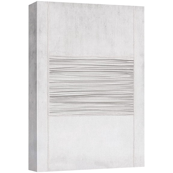 wall26 Canvas Print Wall Art White Duotone Rustic Paint Stroke Waves Abstract Shapes Illustrations Modern Art Decorative Minimal Relax/Calm Zen for Living Room, Bedroom, Office - 24x36 inches