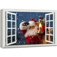 thumbnail image 1 of wall26 - Canvas Print Wall Art - Window Frame Style Wall Art - Santa Claus Carrying Gifts Coming on Christmas Eve | Giclee Print Modern Home Decor. Stretched & Ready to Hang - 24"x36", 1 of 5