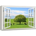 thumbnail image 1 of wall26 Canvas Print Wall Art Window View of Cows Grazing in Tree Field Nature Animals Photography Realism Rustic Scenic Colorful Relax/Calm Ultra for Living Room, Bedroom, Office - 32"x48", 1 of 5