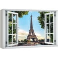thumbnail image 1 of wall26 Canvas Print Wall Art Window View Eiffel Tower Champ de Mars Paris France Wilderness Nature Photography Realism Scenic Landscape Colorful Multicolor for Living Room, Bedroom, Office - 12", 1 of 5