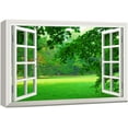 thumbnail image 1 of wall26 Canvas Print Wall Art Window View to Green Forest Field Nature Wilderness Photography Realism Rustic Landscape Colorful Multicolor Ultra for Living Room, Bedroom, Office - 16"x24", 1 of 5