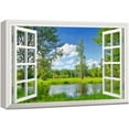 thumbnail image 1 of wall26 Canvas Print Wall Art Window View of Lake in The Forest Nature Wilderness Photography Realism Rustic Scenic Colorful Relax/Calm Ultra for Living Room, Bedroom, Office - 16"x24", 1 of 5