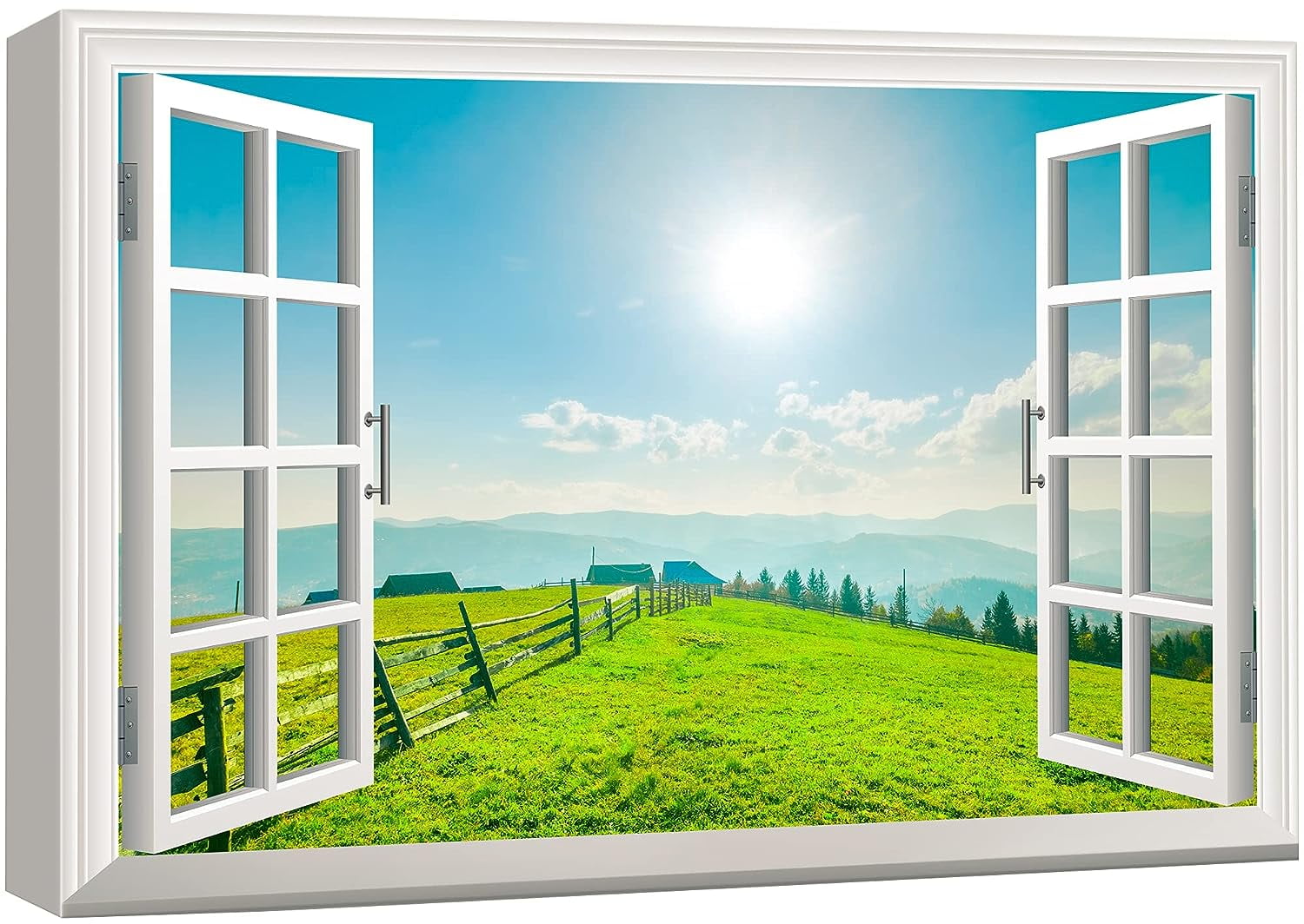 Modern Green Forest Landscape Canvas Print Wall Art