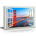 thumbnail image 1 of wall26 Canvas Print Wall Art Window View Landscape San Francisco Golden Gate Bridge Nature Wilderness Photography Modern Art Scenic Colorful Multicolor for Living Room, Bedroom, Office - 16"x24&, 1 of 4