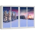 thumbnail image 1 of wall26 Canvas Print Wall Art Window View Pastel Sunset Snowy Pine Tree Forest Wilderness Nature Photography Realism Scenic Landscape Colorful Multicolor for Living Room, Bedroom, Office - 24"x36, 1 of 5