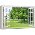 thumbnail image 1 of wall26 Canvas Print Wall Art Window View to Path in The Green Forest Nature Wilderness Photography Realism Rustic Landscape Colorful Multicolor Ultra for Living Room, Bedroom, Office - 32"x48&qu, 1 of 5
