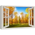 thumbnail image 1 of wall26 Canvas Print Wall Art Window View Rustic Autumn Fall Tree Forest Field Wilderness Nature Photography Realism Scenic Landscape Colorful Multicolor for Living Room, Bedroom, Office - 32"x48, 1 of 5