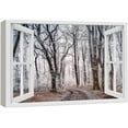 thumbnail image 1 of wall26 Canvas Print Wall Art Window View Rustic Winter Snow Forest Tree Path Wilderness Nature Photography Realism Scenic Landscape Colorful Multicolor for Living Room, Bedroom, Office - 24"x36&, 1 of 5
