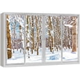 thumbnail image 1 of wall26 Canvas Print Wall Art Window View Snowy Winter Wonderland Tree Forest Wilderness Nature Photography Realism Scenic Landscape Colorful Multicolor for Living Room, Bedroom, Office - 12"x18&, 1 of 5