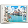 thumbnail image 1 of wall26 Canvas Print Wall Art Window View of Venice Bay in Italy Nature Cities Photography Realism Rustic Scenic Colorful Relax/Calm Ultra for Living Room, Bedroom, Office - 16"x24", 1 of 5