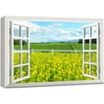 thumbnail image 1 of wall26 Canvas Print Wall Art Window View of Yellow Poppies &amp; Field Nature Wilderness Photography Realism Rustic Scenic Colorful Relax/Calm Ultra for Living Room, Bedroom, Office - 32"x48&quo, 1 of 5
