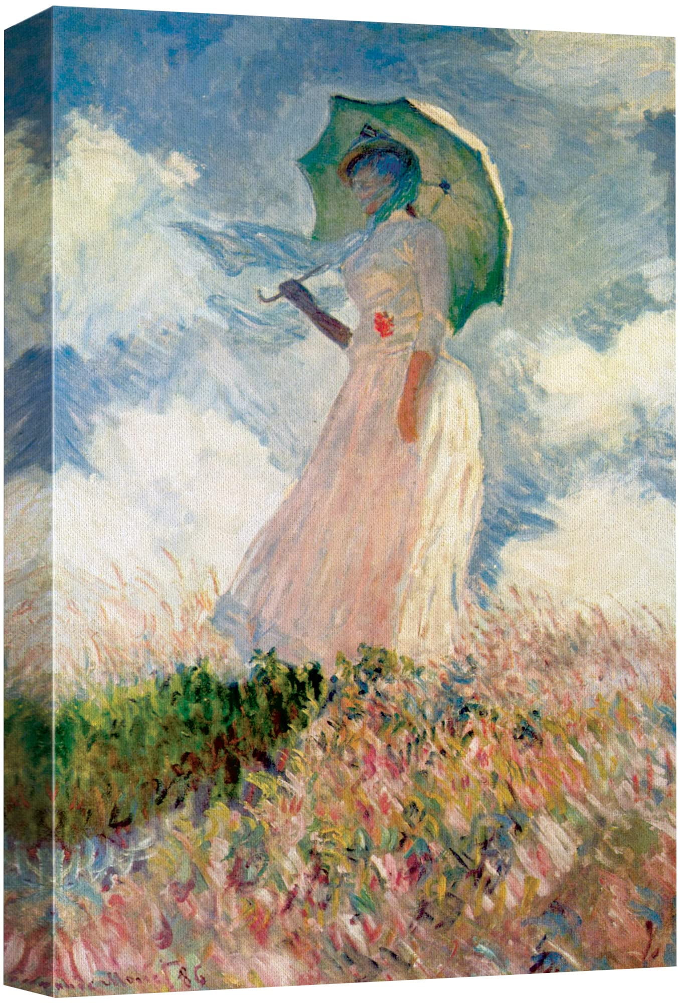 Claude Monet Woman with Parasol Canvas Print 12" x 18"