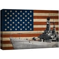 thumbnail image 1 of wall26 Canvas Print Wall Art Wood Panel Style United States Navy Ship American Flag Cultural Historic Digital Art Modern Art Decorative Global Patriotic for Living Room, Bedroom, Office - 32x48, 1 of 5