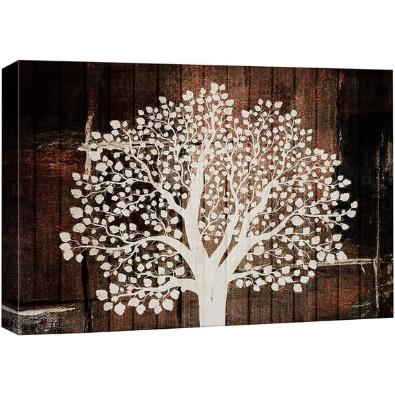 wall26 Canvas Print Wall Art Wood Panel Tree Silhouette Tapestry Nature Wilderness Illustrations Modern Art Rustic Decorative Relax/Calm for Living Room, Bedroom, Office - 16"x24"