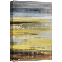 wall26 Canvas Print Wall Art Yellow, Blue & Gray Watercolor Paint Strokes Abstract Shapes Illustrations Modern Art Decorative Elements Colorful Multicolor for Living Room, Bedroom, Office - 12&qu