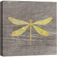 thumbnail image 1 of wall26 Canvas Print Wall Art Yellow Wood Effect Dragonfly Nature Plants Wood Panels Modern Art Farmhouse/Country Colorful Multicolor Warm for Living Room, Bedroom, Office - 12"x12", 1 of 5