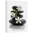 thumbnail image 1 of wall26 Canvas Print Wall Art Zen Dark Basalt Stones with Magnolia Blossoms Nature Floral Photography Realism Rustic Colorful Multicolor Ultra for Living Room, Bedroom, Office - 12"x18", 1 of 5