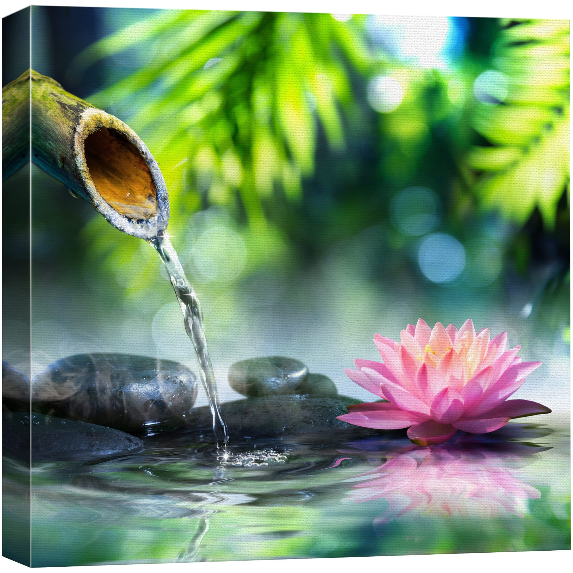 n*o様 VALIEM DEEP JICARA S PLANTS by FRAM wall26 Canvas Print Wall Art Zen Garden with Bamboo and Pink