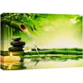thumbnail image 1 of wall26 Canvas Print Wall Art Zen Green Bamboo Daisy Flower Massage Stone Spa Jungle Nature Wilderness Photography Realism Landscape Colorful Multicolor for Living Room, Bedroom, Bathroom - 24"x3, 1 of 5