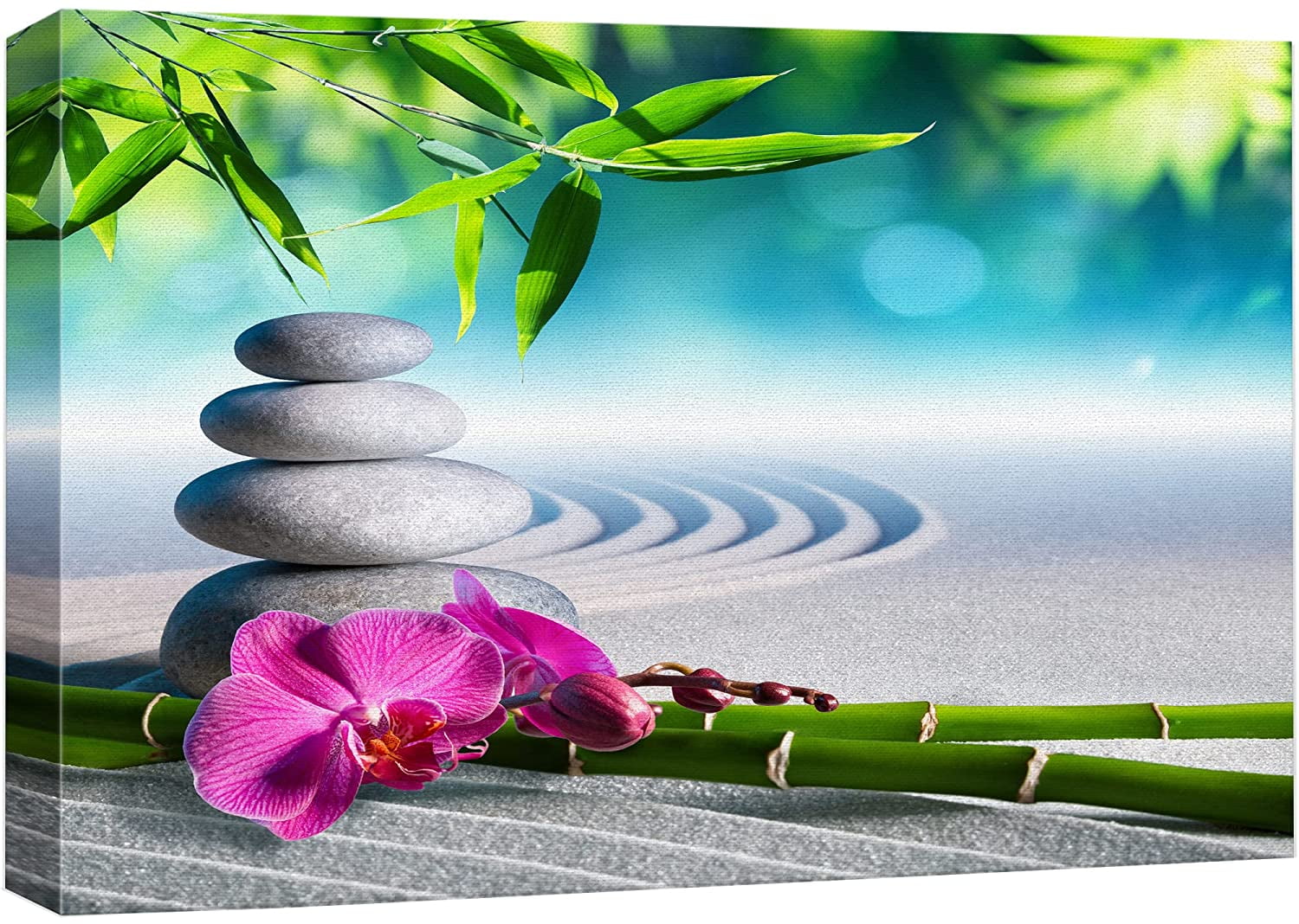wall26 Canvas Print Wall Art Zen Japanese Yoga Sand Garden Pebble
