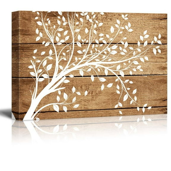 wall26 Canvas Prints Wall Art - Artistic Abstract Flower on Vintage Wood Background - 16" x 24"