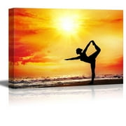 wall26 - Canvas Prints Wall Art - Bikram Yoga in The Blazing Summer Sun | Modern Wall Decor/Home Decoration Stretched Gallery Canvas Wrap Giclee Print. Ready to Hang - 12&quot; x 18&quot;