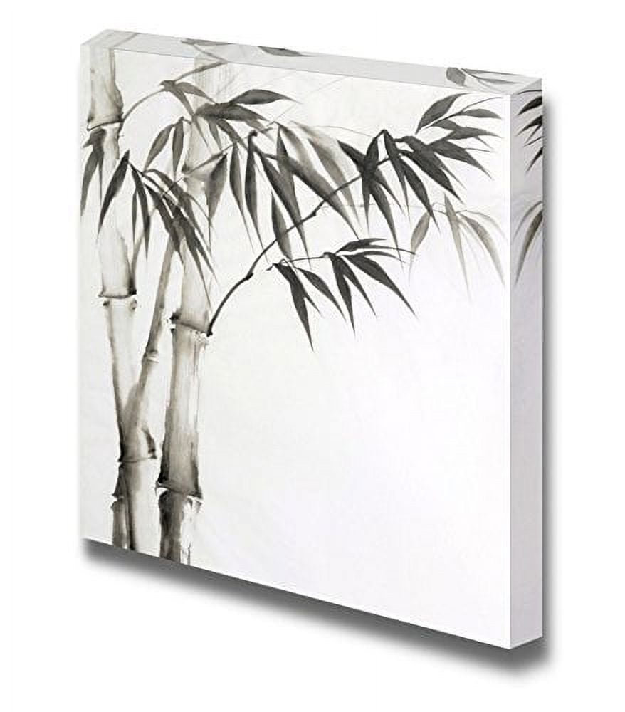 wall26 - Canvas Prints Wall Art - Chinese Bamboo Painting on a Plain White  Background | Modern Wall Decor/Home Decoration Stretched Gallery Canvas  Wrap Giclee Print. Ready to Hang - 12\u0026quot; x, image size:878x1000