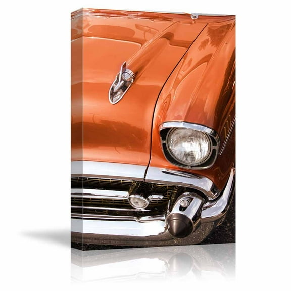 wall26 - Canvas Prints Wall Art - Close Up Shot of Classic Car | Modern Wall Decor/Home Decoration Stretched Gallery Canvas Wrap Giclee Print. Ready to Hang - 16" x 24"