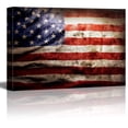 thumbnail image 1 of wall26 Canvas Prints Wall Art - Closeup of Grunge American Flag Vintage/Retro Style Patriotic Concept | Modern Wall Decor/Home Decoration Stretched Gallery Canvas Wrap Giclee Print - 12" x 18", 1 of 3