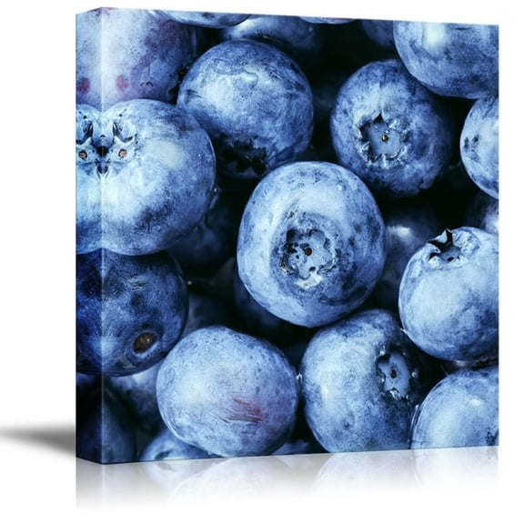 wall26 - Canvas Prints Wall Art - Freshly Picked Blueberries Background | Modern Wall Decor/Home Decoration Stretched Gallery Canvas Wrap Giclee Print. Ready to Hang - 24" x 24"