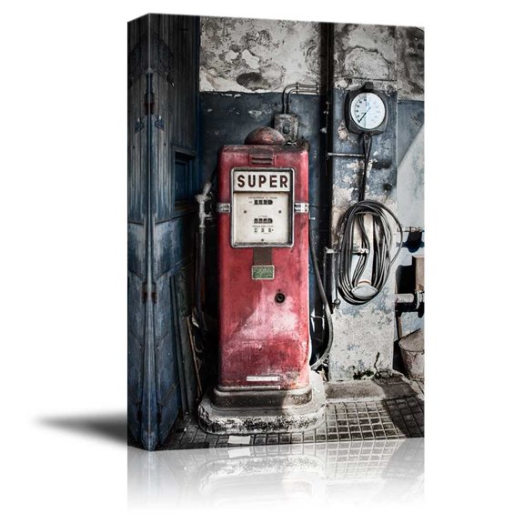 wall26 - Canvas Prints Wall Art - Old Service Station | Modern Wall Decor/Home Decoration Stretched Gallery Canvas Wrap Giclee Print. Ready to Hang - 12" x 18"