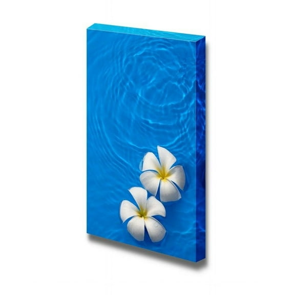 wall26 - Canvas Prints Wall Art - Plumeria Flowers Floating on Water | Modern Wall Decor/Home Decoration Stretched Gallery Canvas Wrap Giclee Print. Ready to Hang - 32" x 48"