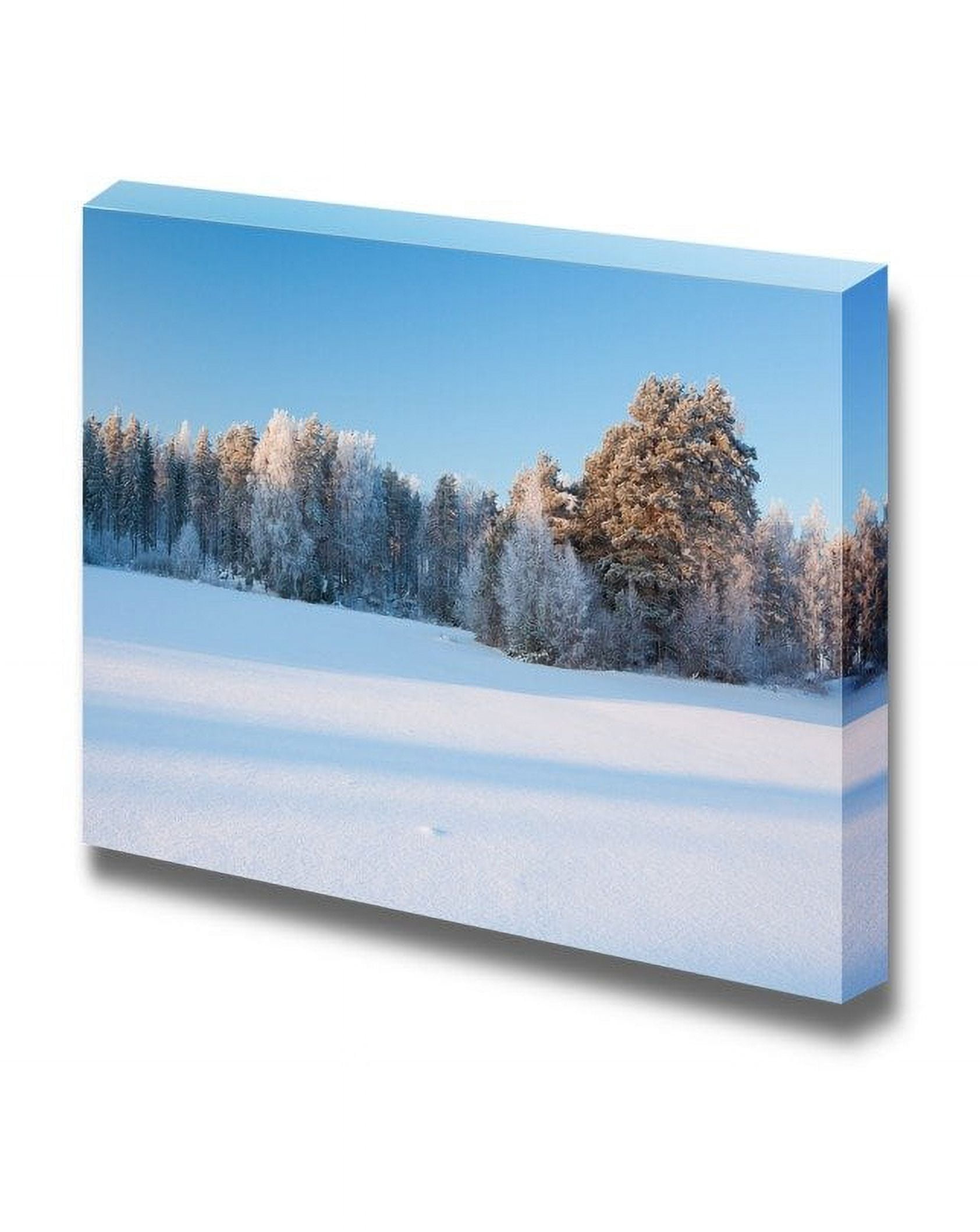 wall26 - Canvas Prints Wall Art - Snow Winter Landscape of Field and ...