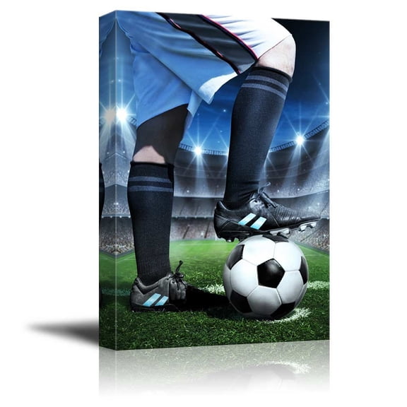 wall26 Canvas Prints Wall Art - Soccer Concept | Modern Wall Decor/Home Decoration Stretched Gallery Canvas Wrap Giclee Print. Ready to Hang - 16" x 24"