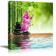 thumbnail image 1 of wall26 - Canvas Prints Wall Art - Stacked Lava Stones with Bamboo and Water | Modern Wall Decor/Home Decoration Stretched Gallery Canvas Wrap Giclee Print. Ready to Hang - 16" x 16", 1 of 4