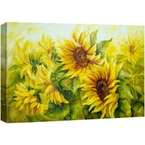wall26 Canvas Prints Wall Art - Sunflowers in Oil Painting Style | Modern Wall Decor/Home Decoration Stretched Gallery Canvas Wrap Giclee Print & Ready to Hang - 12" x 18"